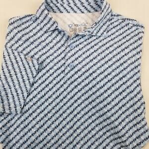 IBKUL Polo Shirt Mens Medium Blue Golf Performance Short Sleeve Stretch
